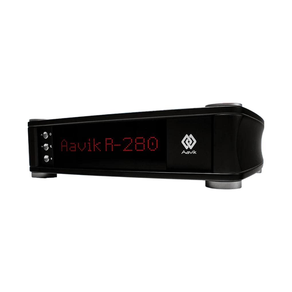 AAVIK R-280 luxury smart home automation device with sleek design in modern Dubai home.