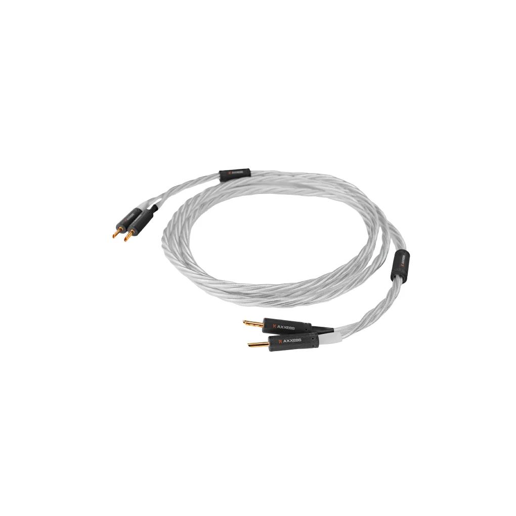 High-quality 3-meter speaker cable pair with banana plugs for superior audio performance.