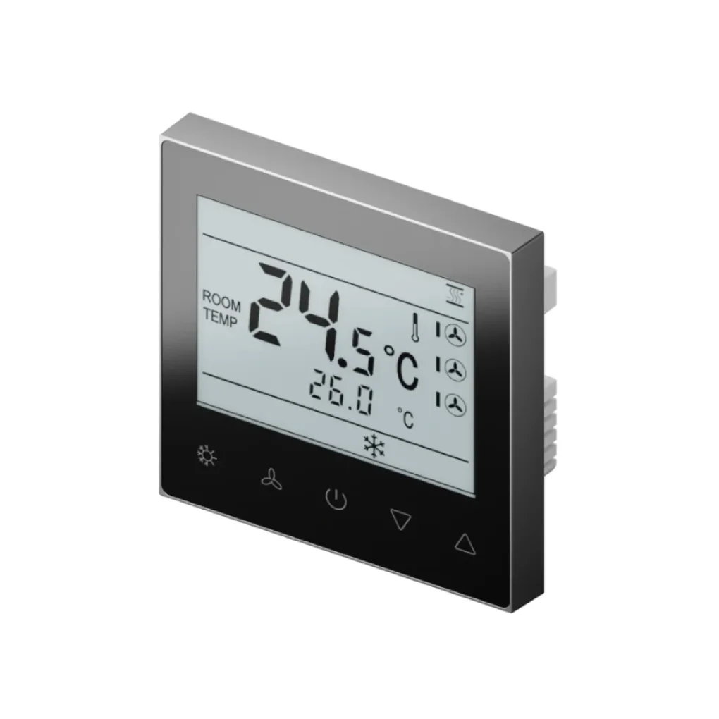 Nature Thermostat (Grey Frame – Black glass)